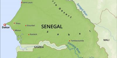 Карта фізічная карта Сенегала